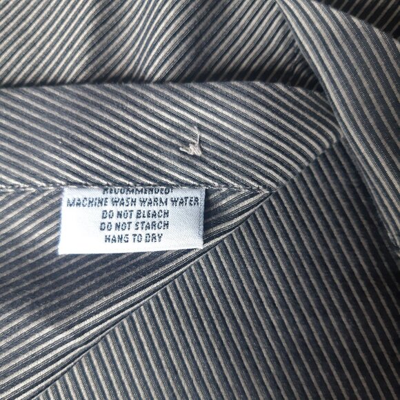 Harry Rosen SZ M Cotton Striped Men's Button Up Shirt, Black & Grey - Picture 9 of 14